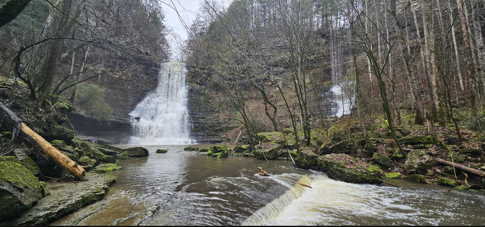 A waterfall in a forest near the retreat center outside Nashville